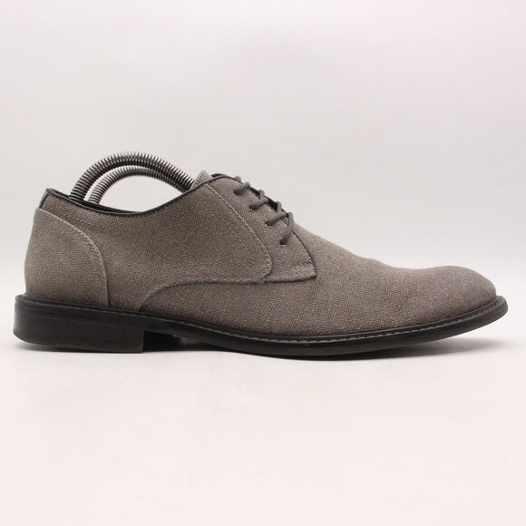 John Varvatos USA Gray Canvas Shoes Men’s Size 8 M Lace-Up Casual Dress Shoes